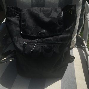 Brand New Black COACH Backpack/Drawstring Purse